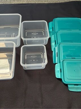 Teal Food Storage Container Set - Stackable Airtight Containers